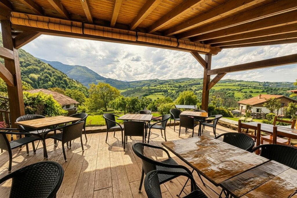 Porche cubierto vistas montaña karrantza — Gailurretan, Valle de Karrantza